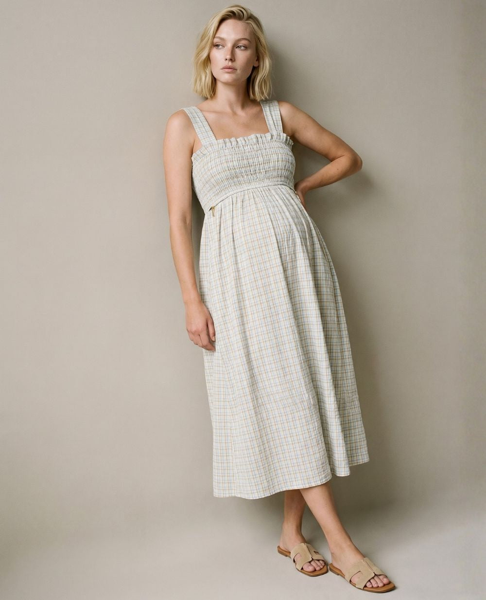Alice Multicolored Midi Nursing Dress - Organic Cotton