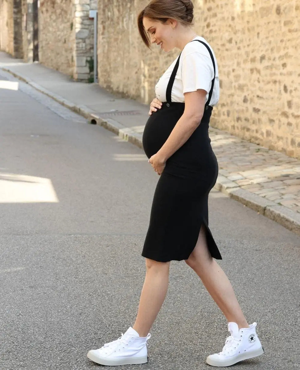 Alicia black maternity pencil skirt