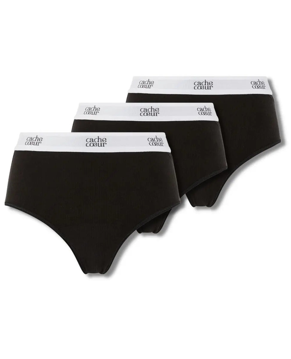 Set of 3 ultra absorbent menstrual pants Bodyguard black