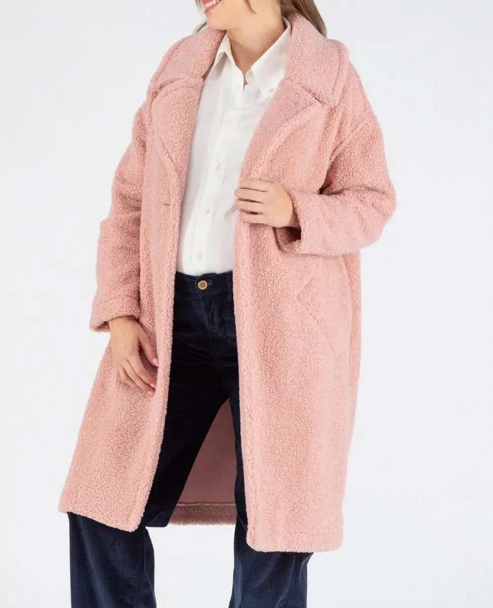 Léonie Pink Oversize French Bouclé Coat | Cache Cœur