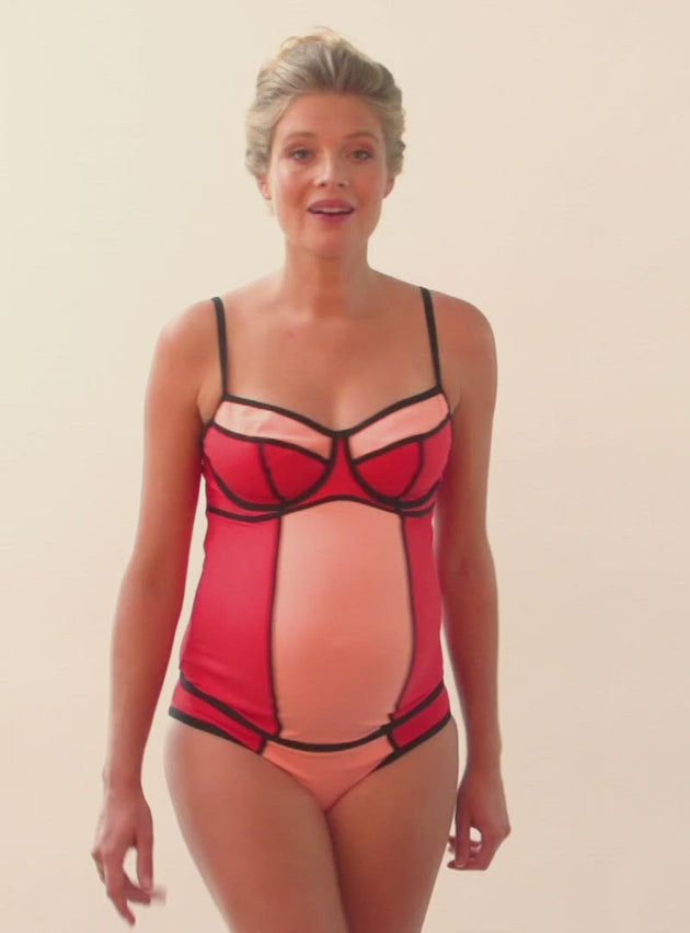 video Tankini de grossesse avec armatures Rosy passion #couleur_rose