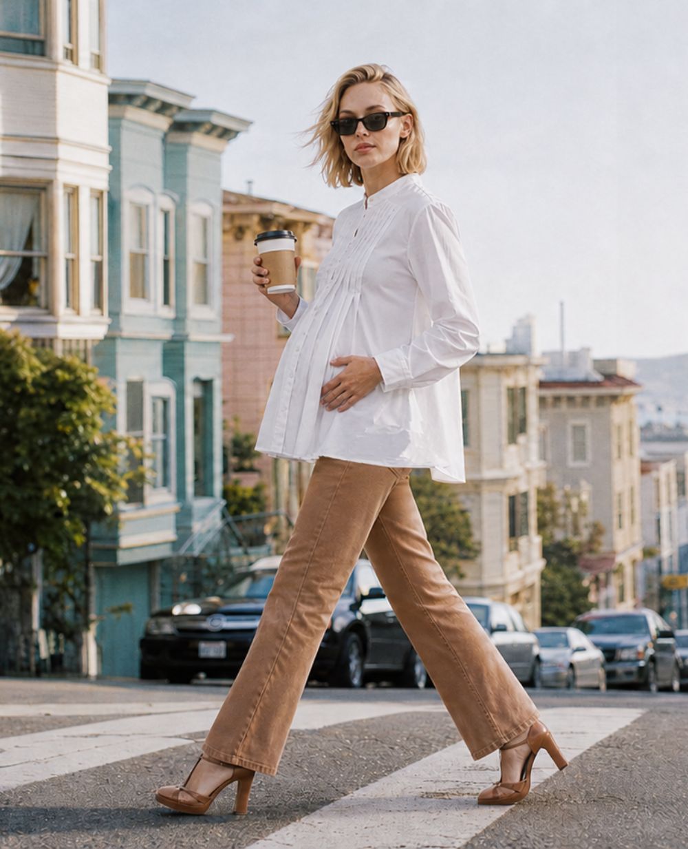 Maternity Jeans Isae - Camel
