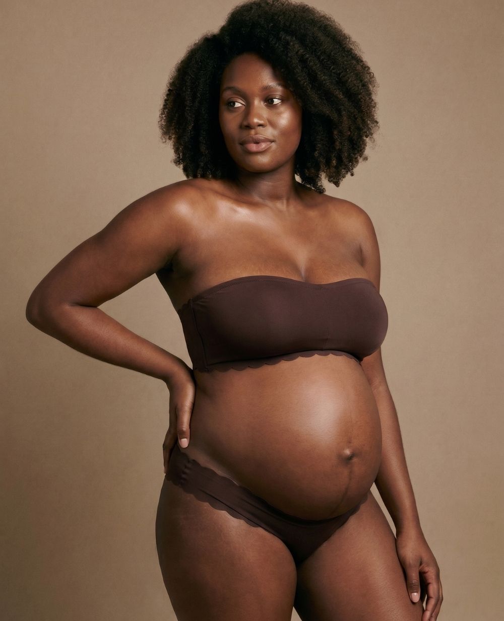 Fascia premaman e per l'allattamento invisibile Skin - Cioccolato