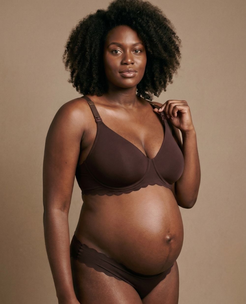 Reggiseno premaman e per l'allattamento invisibile Skin - Cioccolato