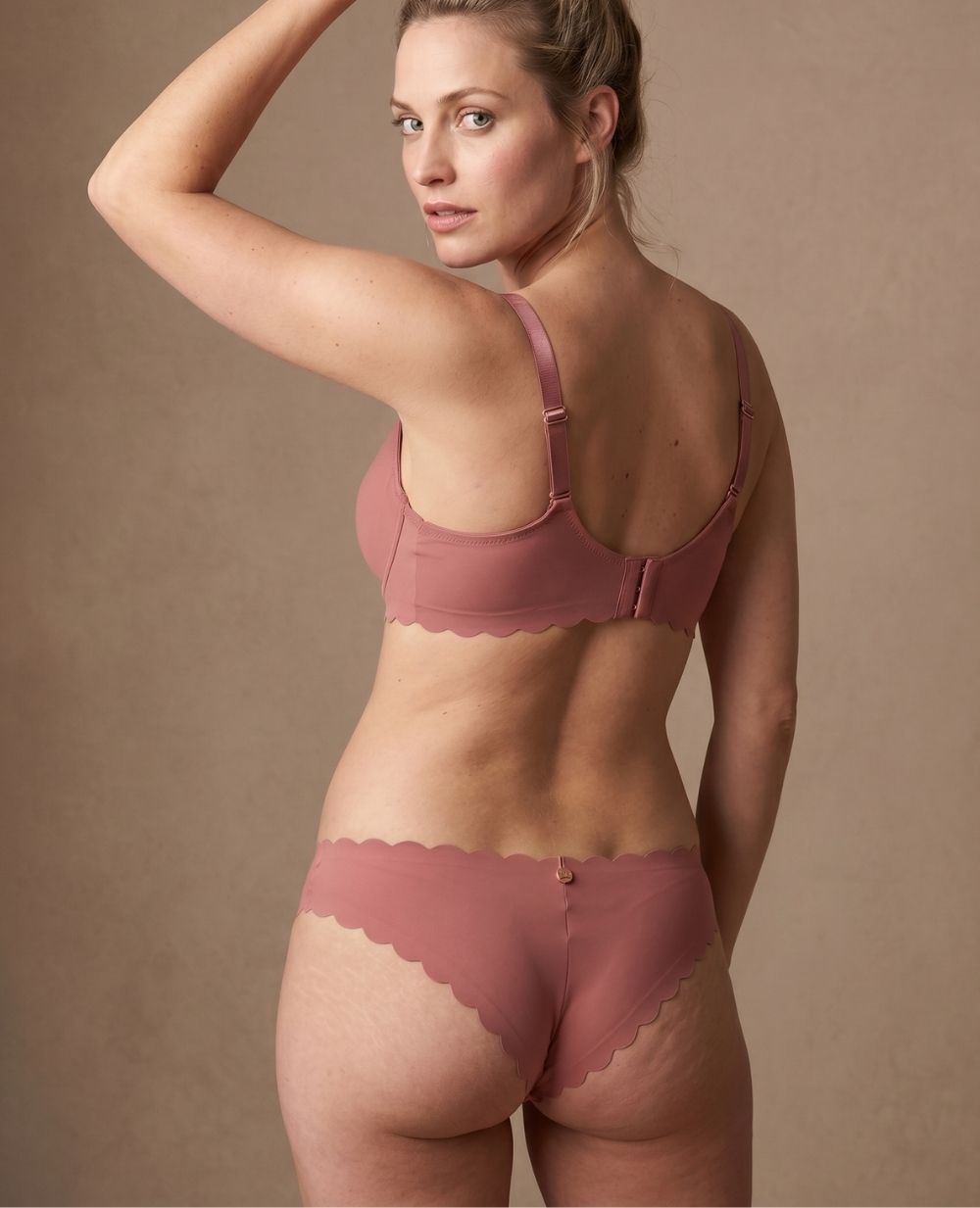 Tanga taille basse de maternité Skin - Vieux Rose