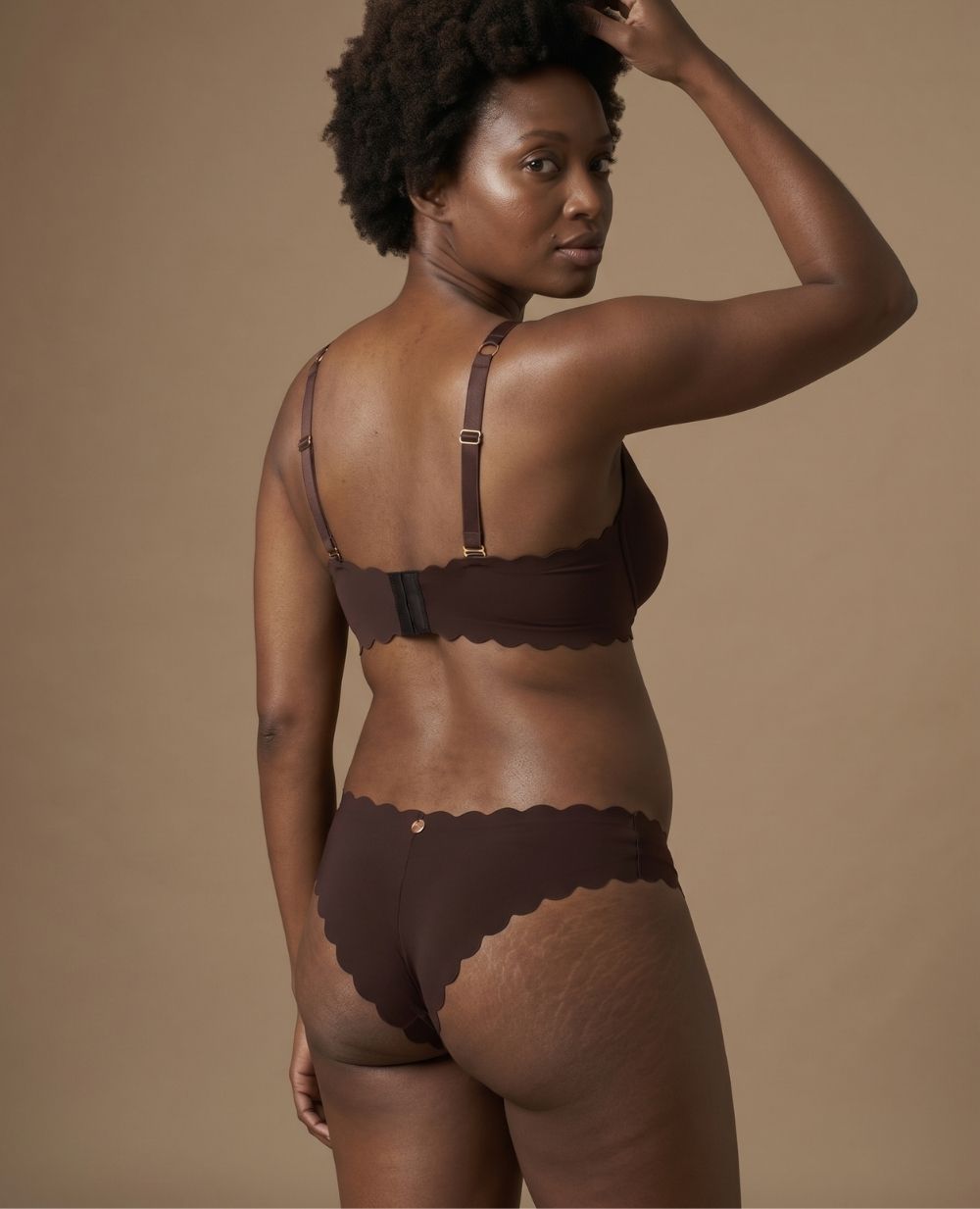 Tanga taille basse de maternité Skin - Chocolat