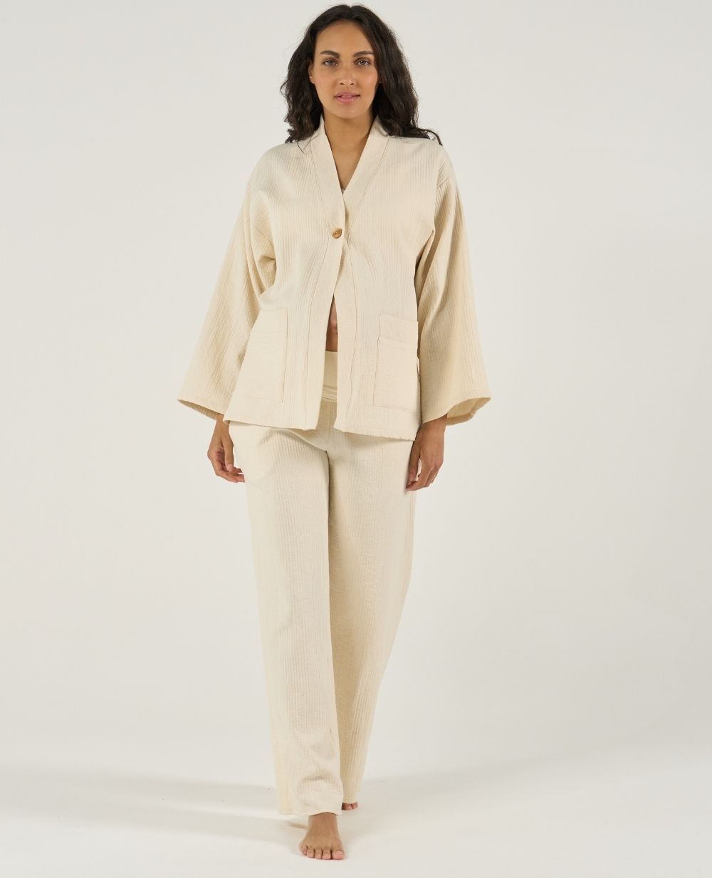 Ensemble Pantalon Kimono Celia Naturel