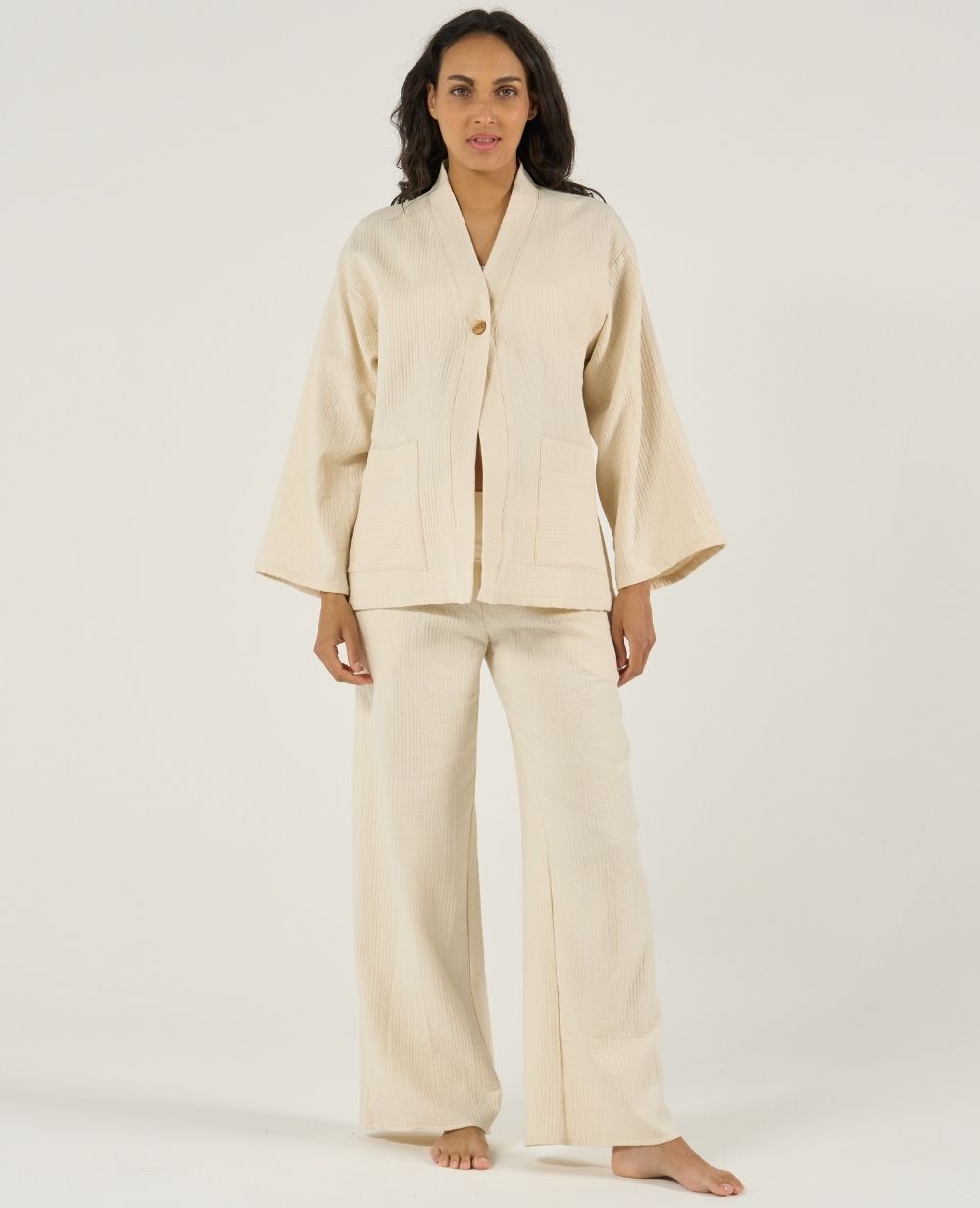 Ensemble Pantalon Kimono Celia Naturel