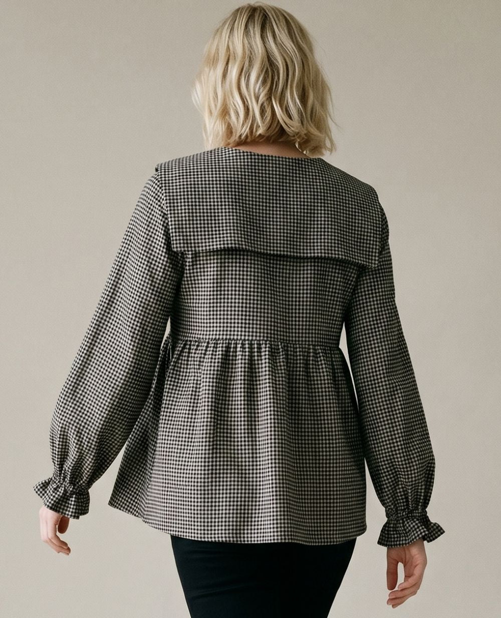 Blouse et chemise d'allaitement Amandine - Noir/Beige