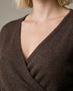 Beverly Nursing Wrap Sweater - Chocolate