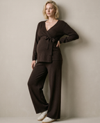 Beverly Nursing Wrap Sweater - Chocolate