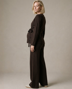 Beverly Nursing Wrap Sweater - Chocolate