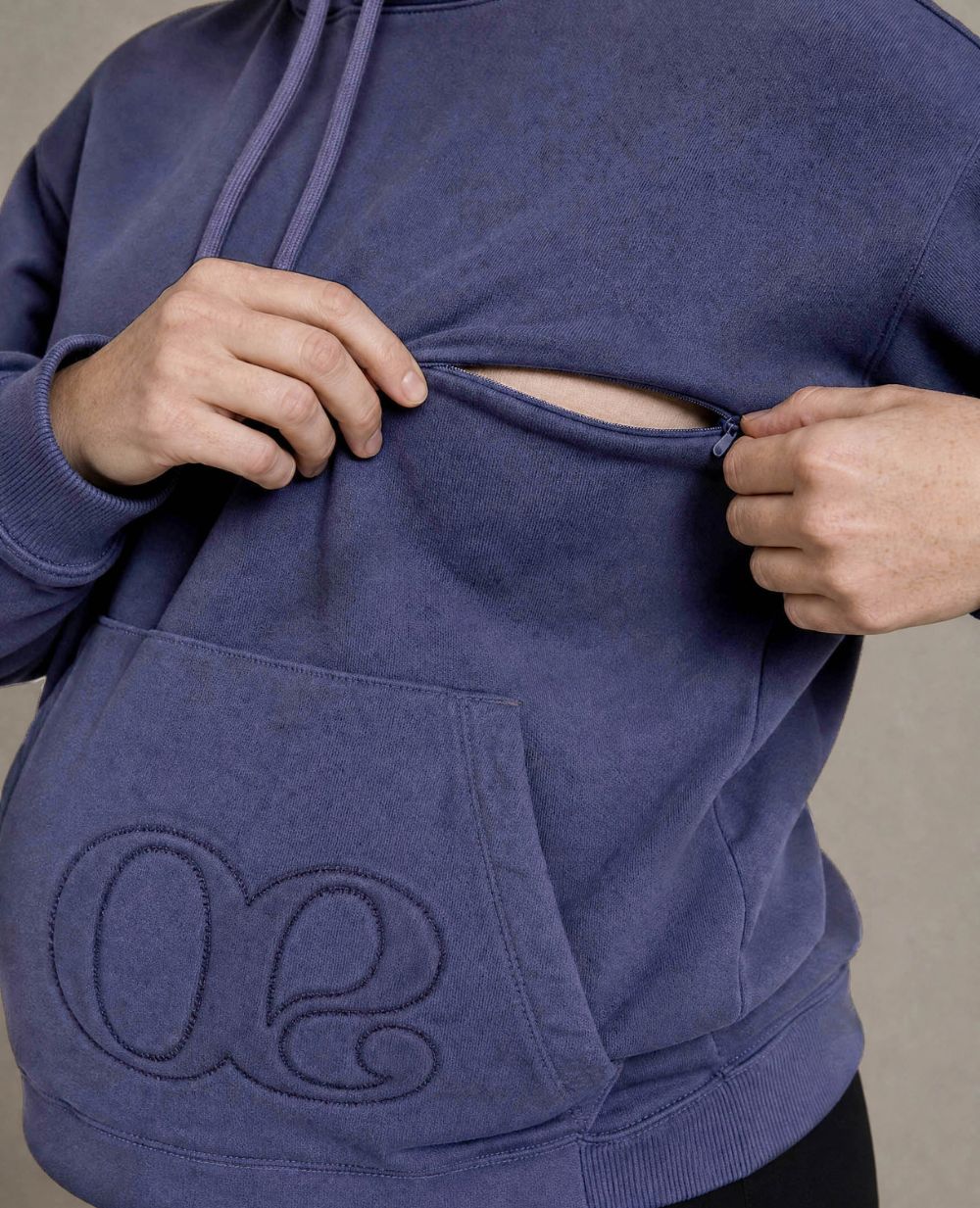 Boston Maternity and Nursing Hoodie - Blue
