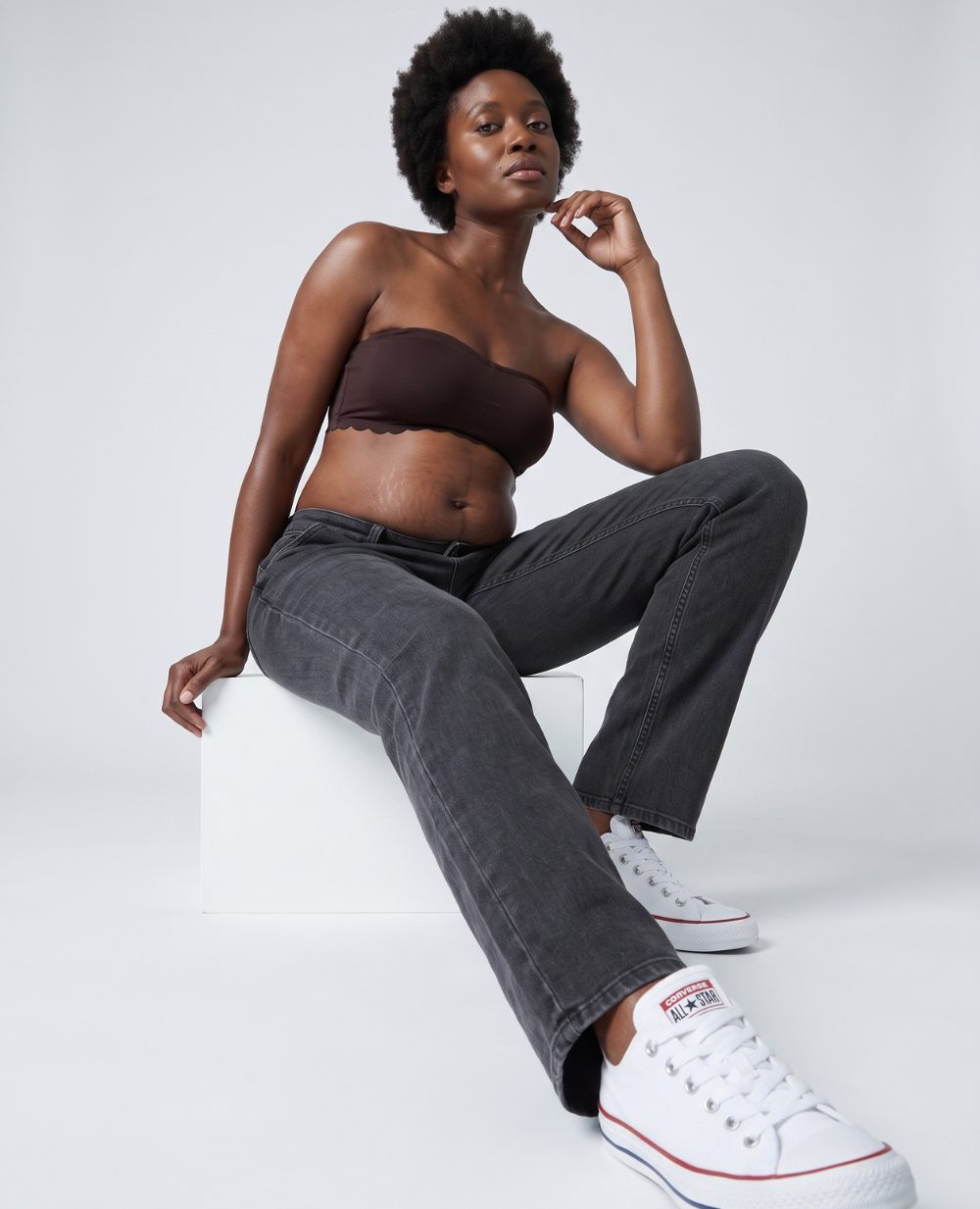 Jean de grossesse mom fit Carrie - Gris used