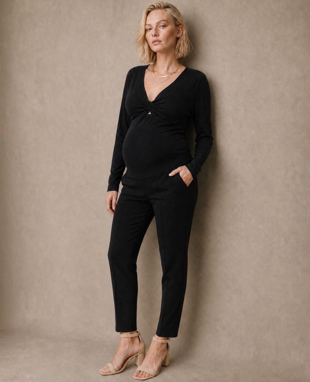 Pantalon carotte de maternité Clark - Noir