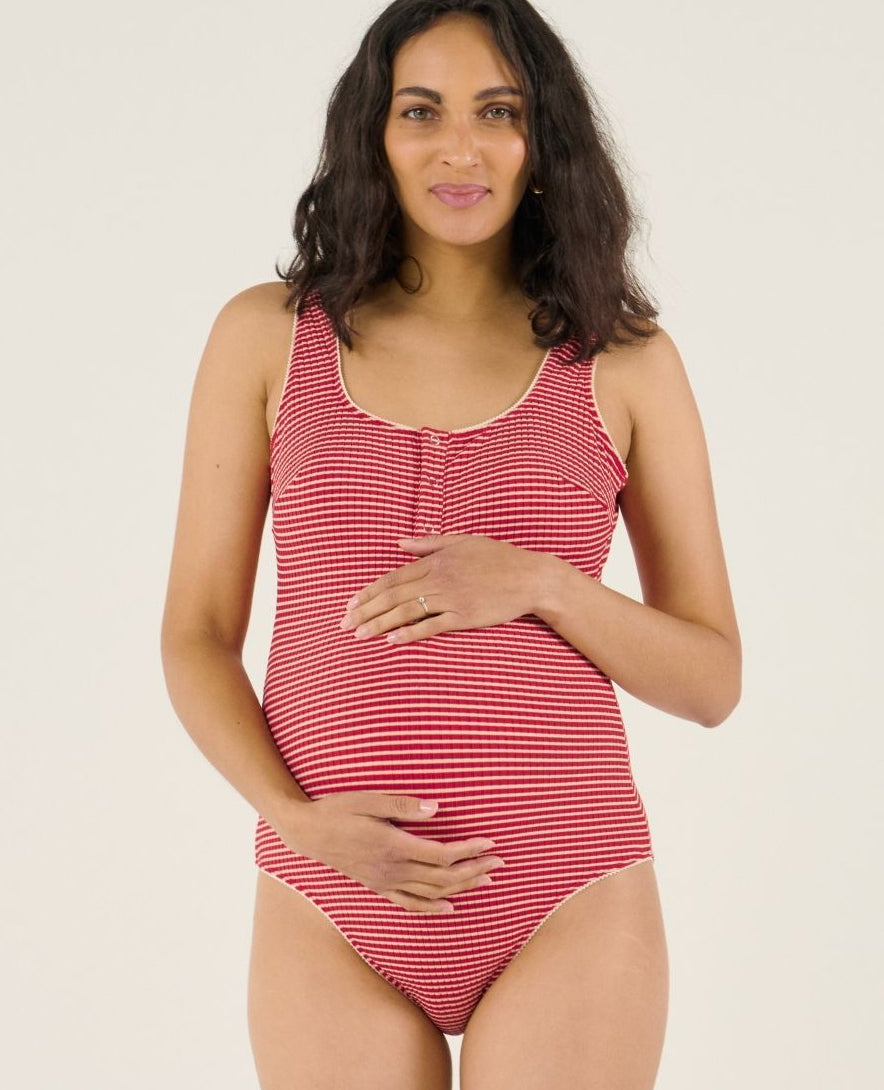 Dinard Maternity Swimsuit - Red