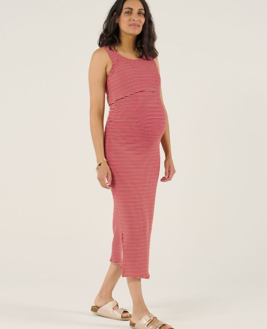 Robe beachwear de maternité Dinard - Rouge