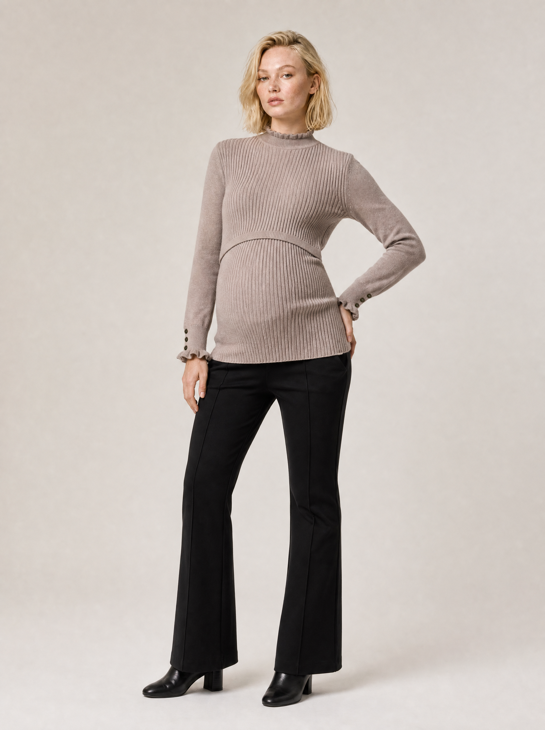 Pantalon flare de maternité Fabio - Noir