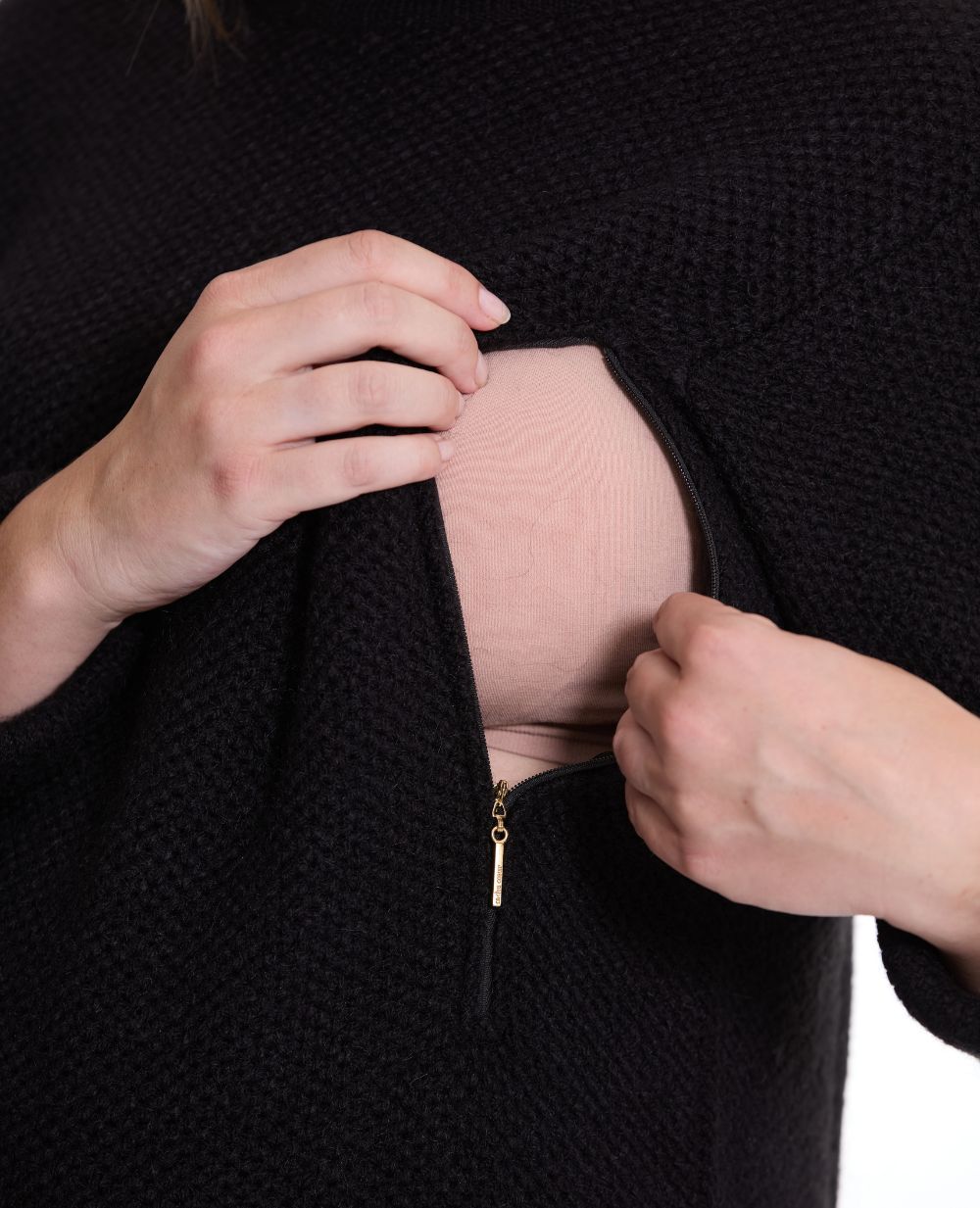 Robe pull de grossesse et d'allaitement Honey noir