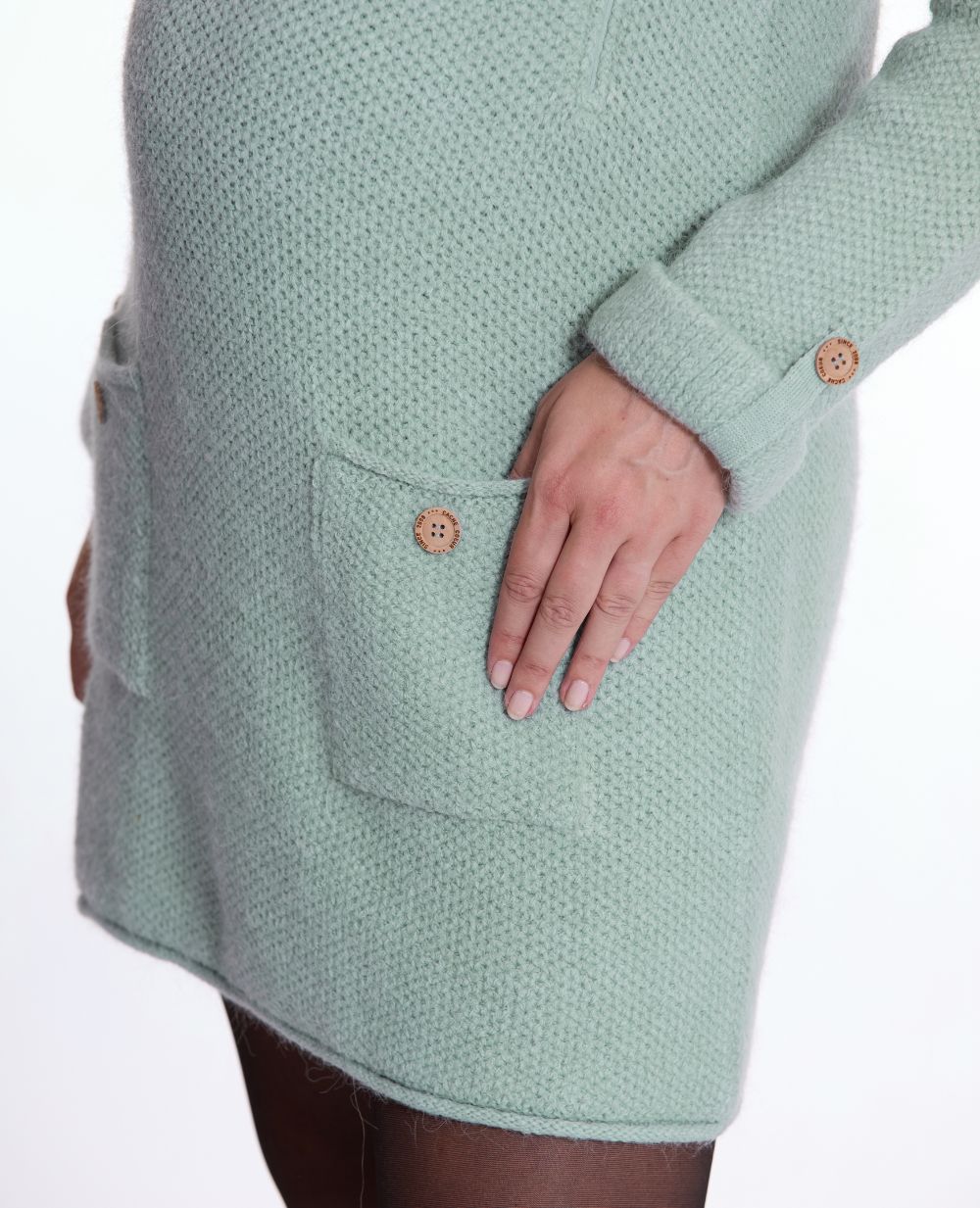 Maternity sweater dress honey sage