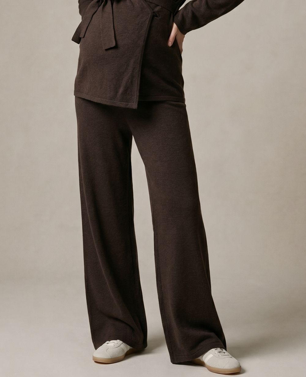Pantalon de grossesse coupe wide Hills - Chocolat