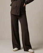 Pantalon de grossesse coupe wide Hills - Chocolat