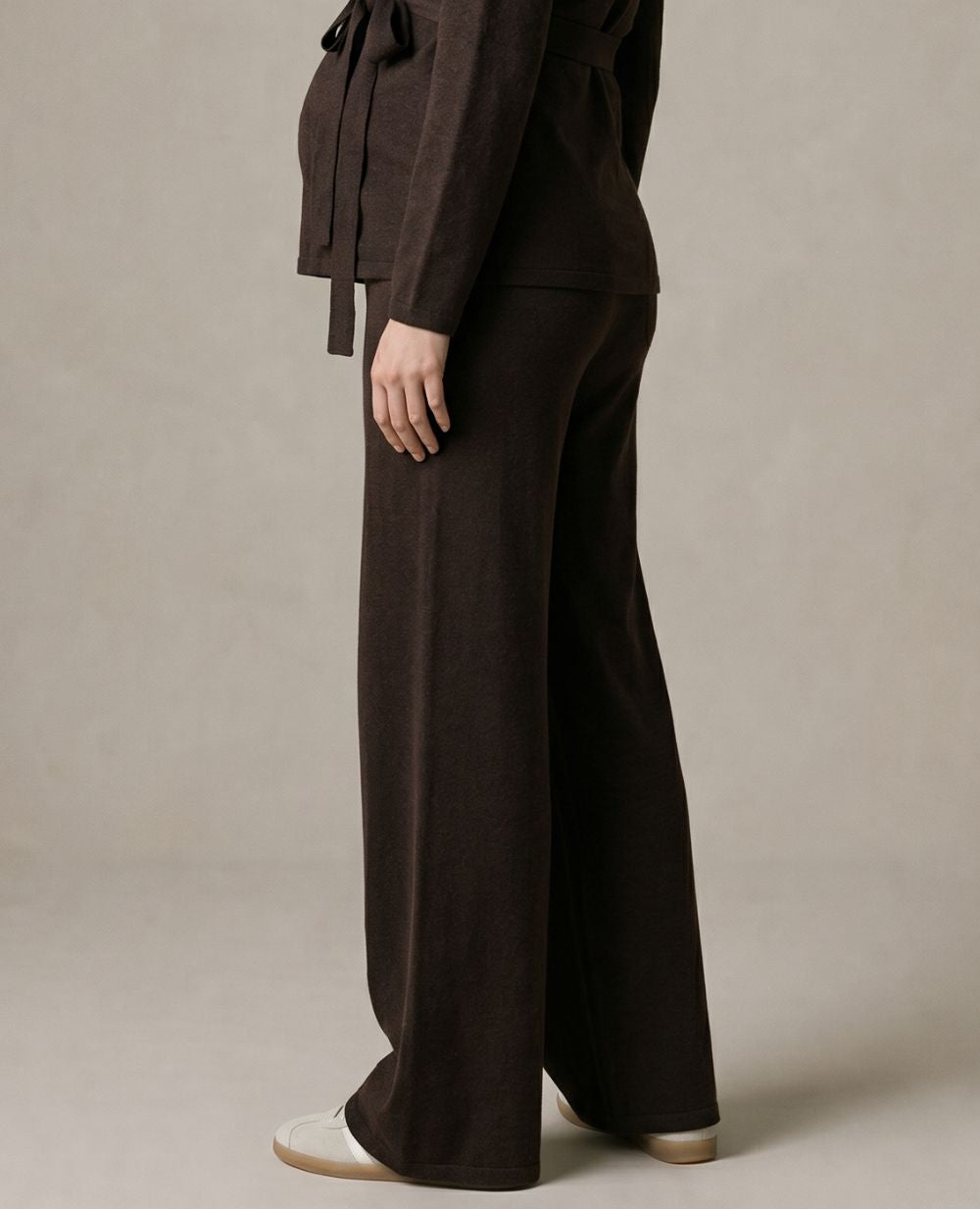 Pantalon de grossesse coupe wide Hills - Chocolat