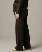 Pantalon de grossesse coupe wide Hills - Chocolat