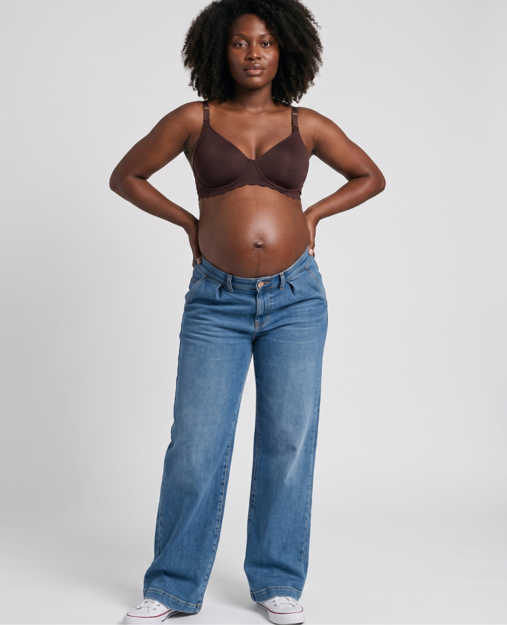Jean de grossesse wide leg Kelly - Mid Blue