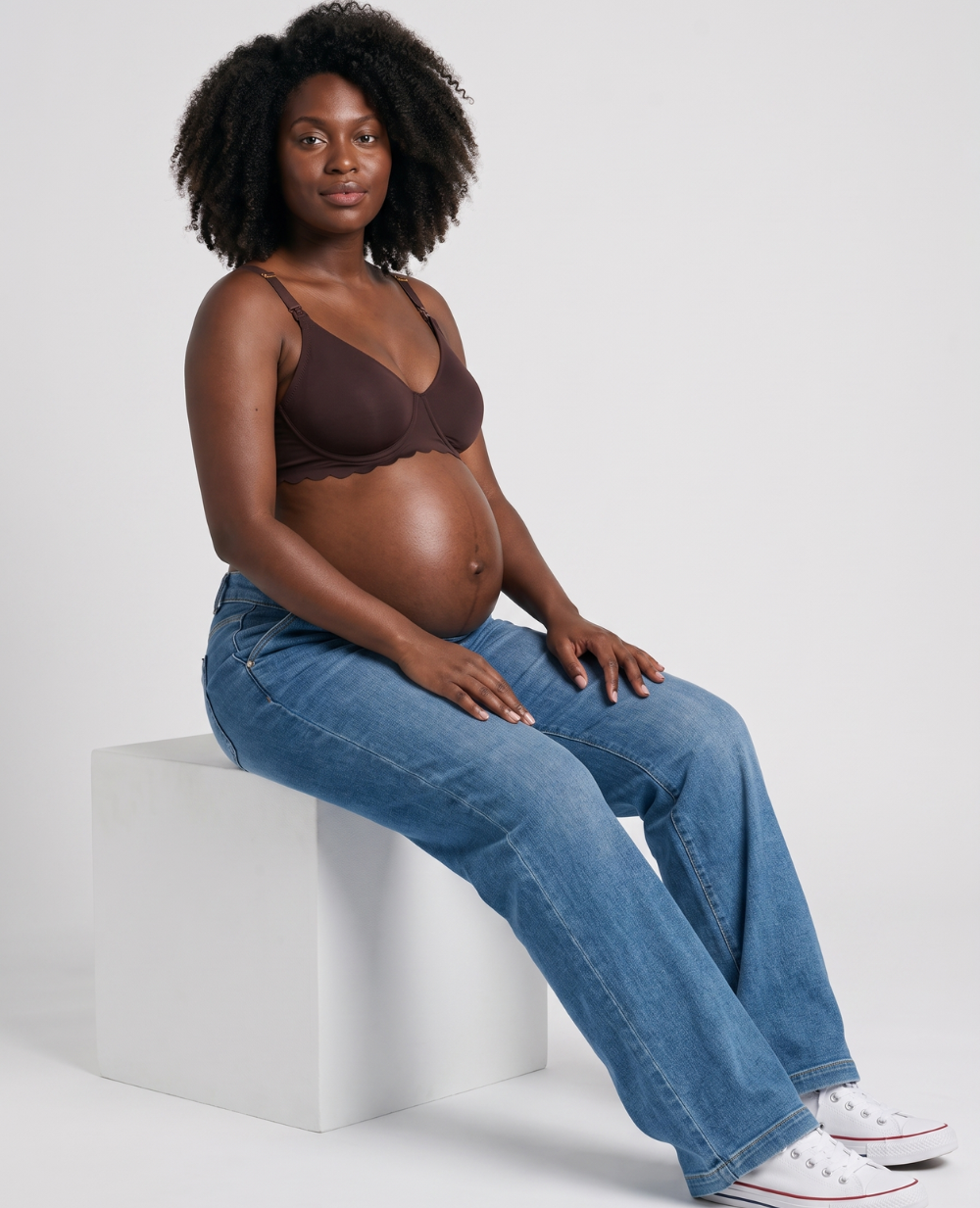 Jean de grossesse wide leg Kelly - Mid Blue