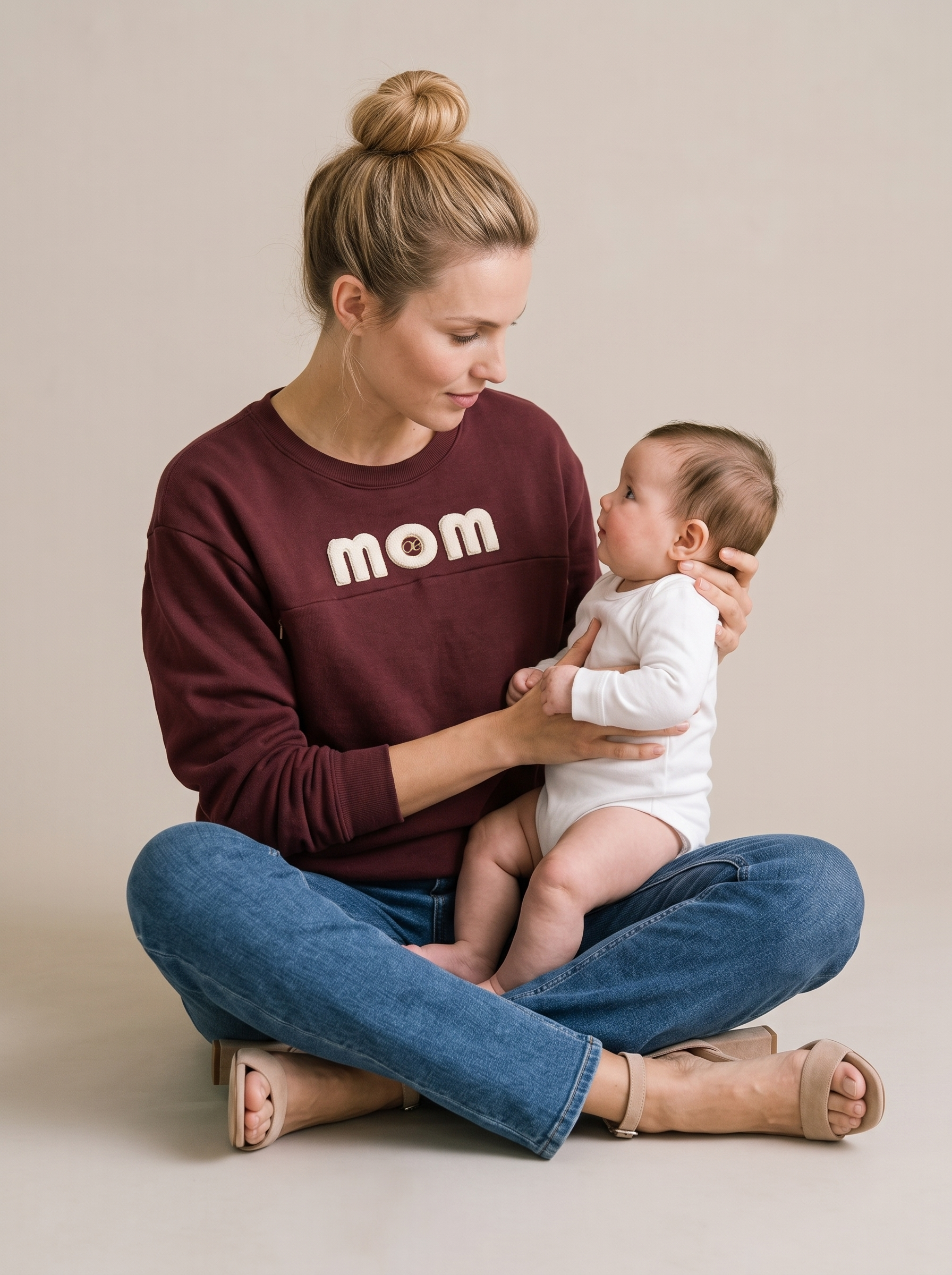 Mom Maternity and Nursing Sweatshirt - Plum