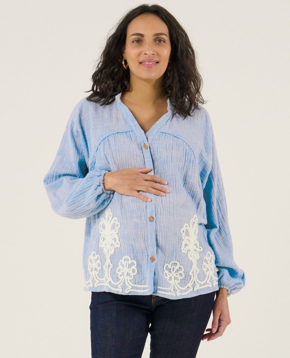 Blusa e camicia da allattamento Sarah - Bleu