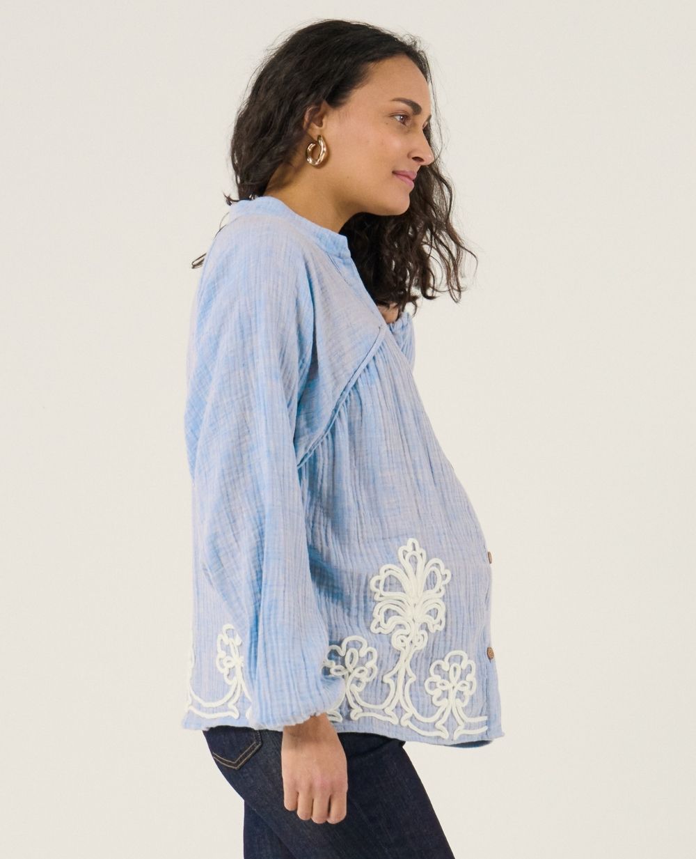 Blusa e camicia da allattamento Sarah - Bleu