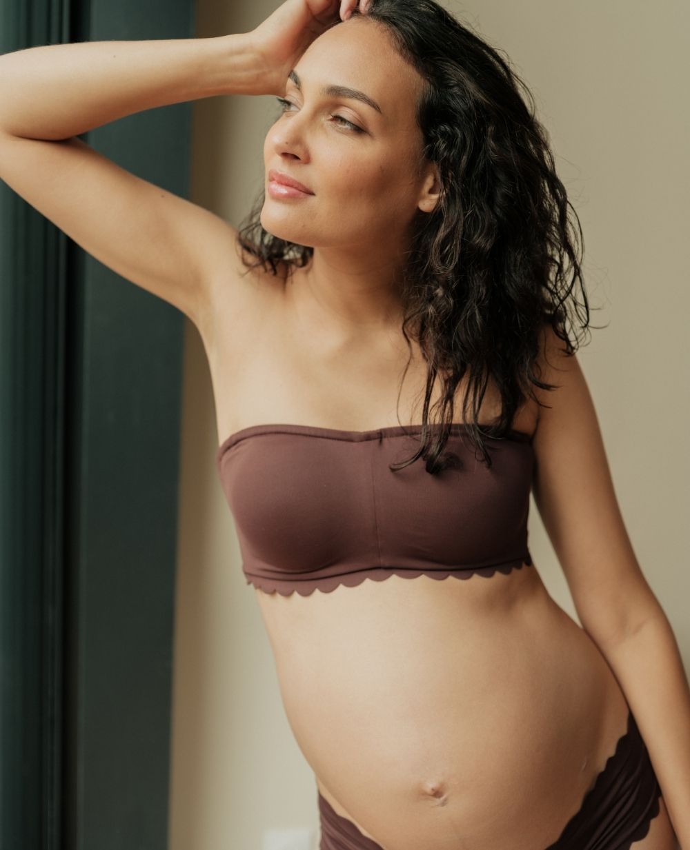 Fascia premaman e per l'allattamento invisibile Skin - Cioccolato