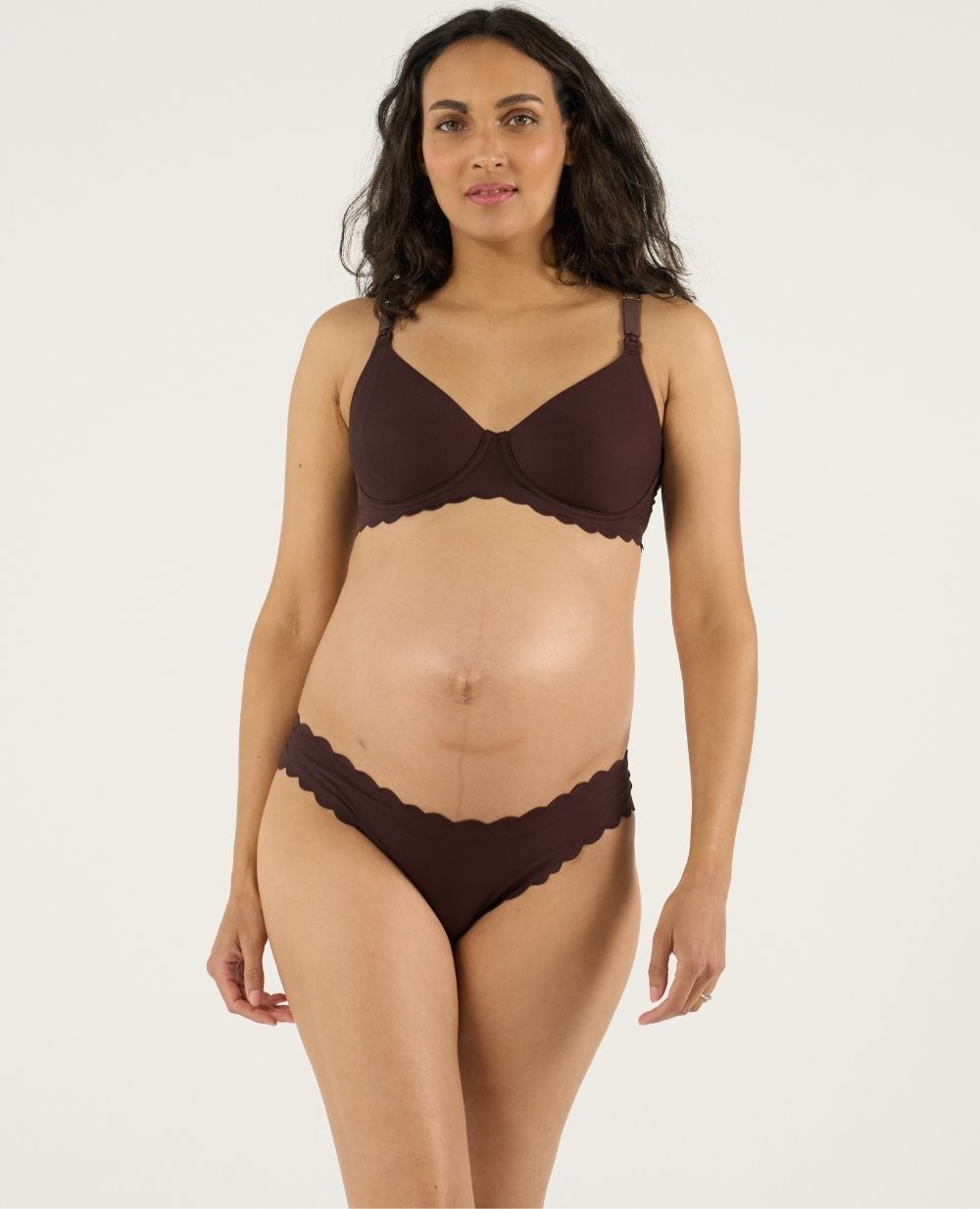 Tanga premaman a vita bassa Skin - Cioccolato