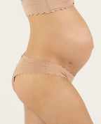 Tanga taille basse de maternité Skin - Latte