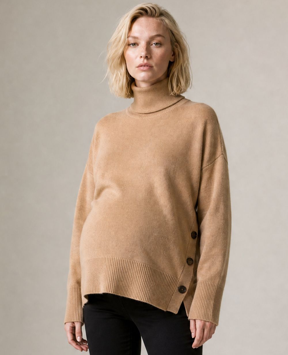 Soho Maternity and Nursing Sweater - Camel