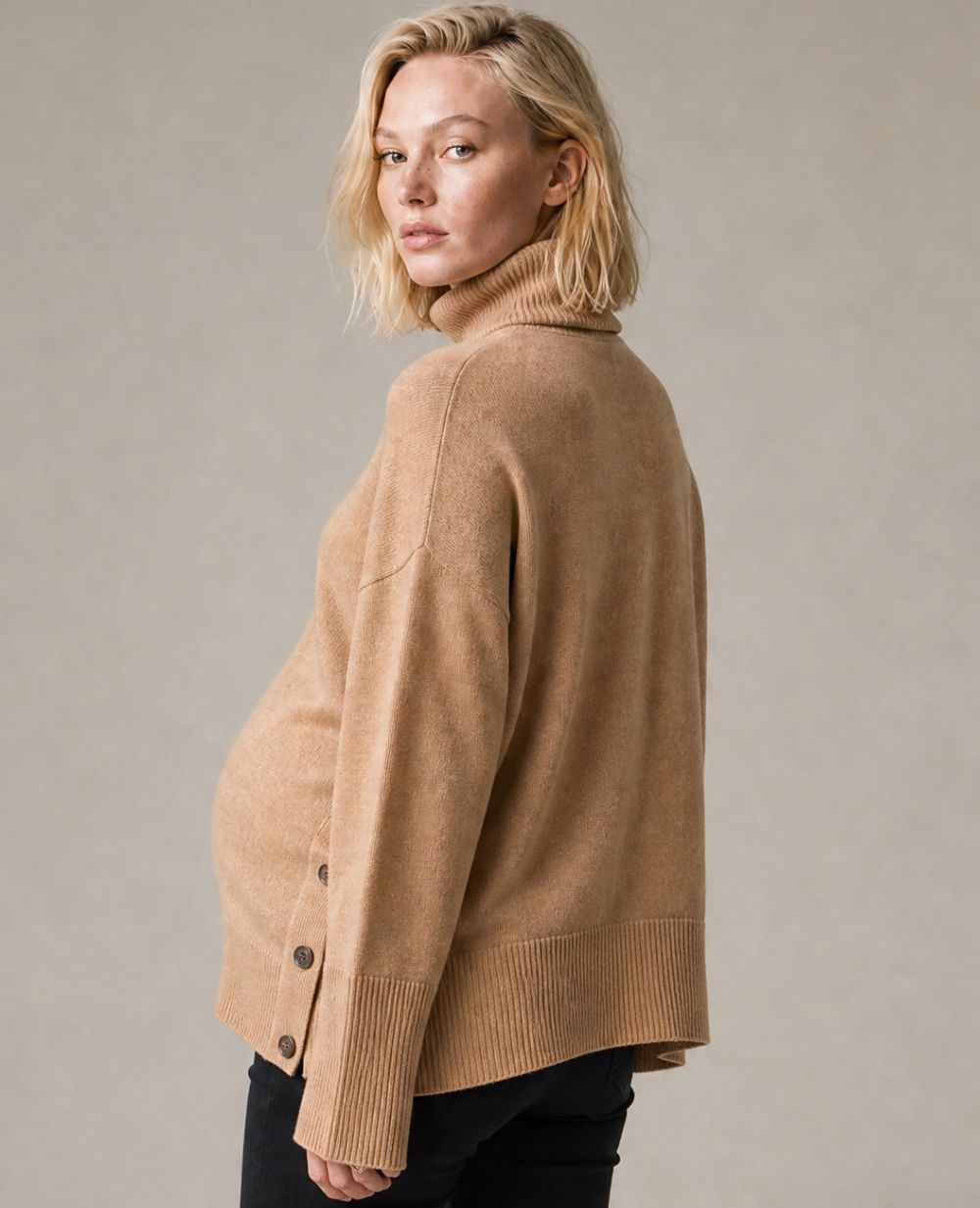 Soho Maternity and Nursing Sweater - Camel