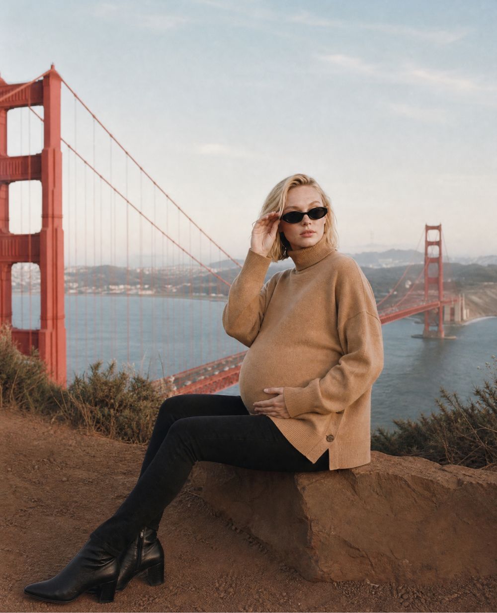 Soho Maternity and Nursing Sweater - Camel