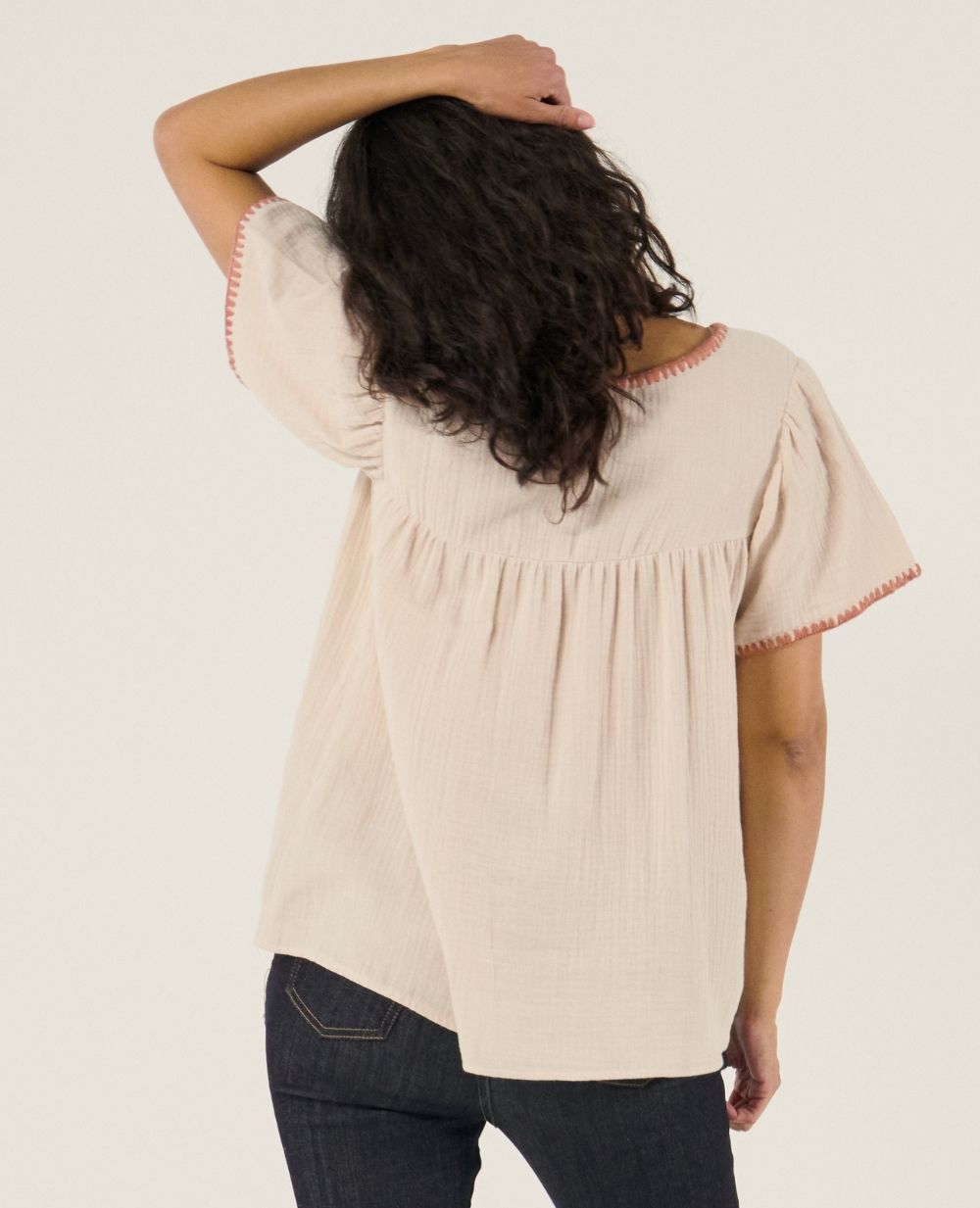 Blusa e camicia per l'allattamento Soraya - Beige
