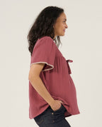 Blusa e camicia per l'allattamento Soraya - Prune