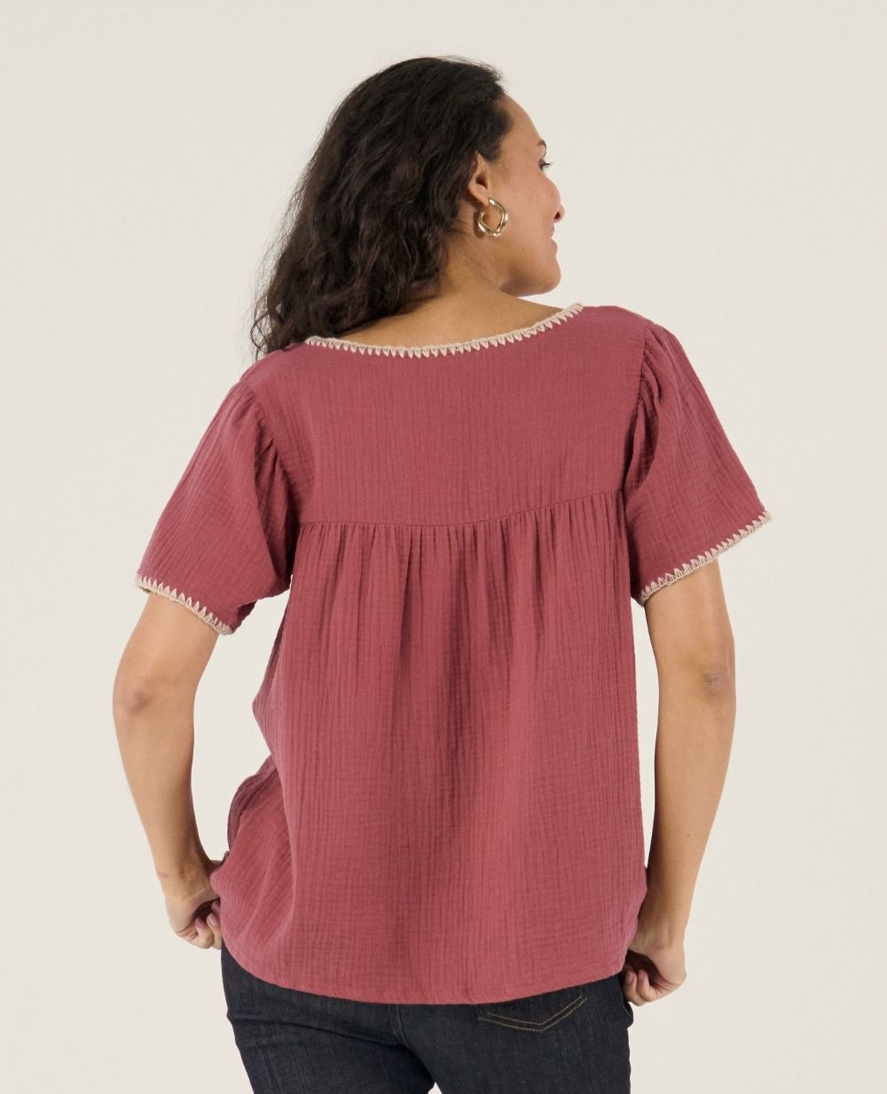 Blusa e camicia per l'allattamento Soraya - Prune