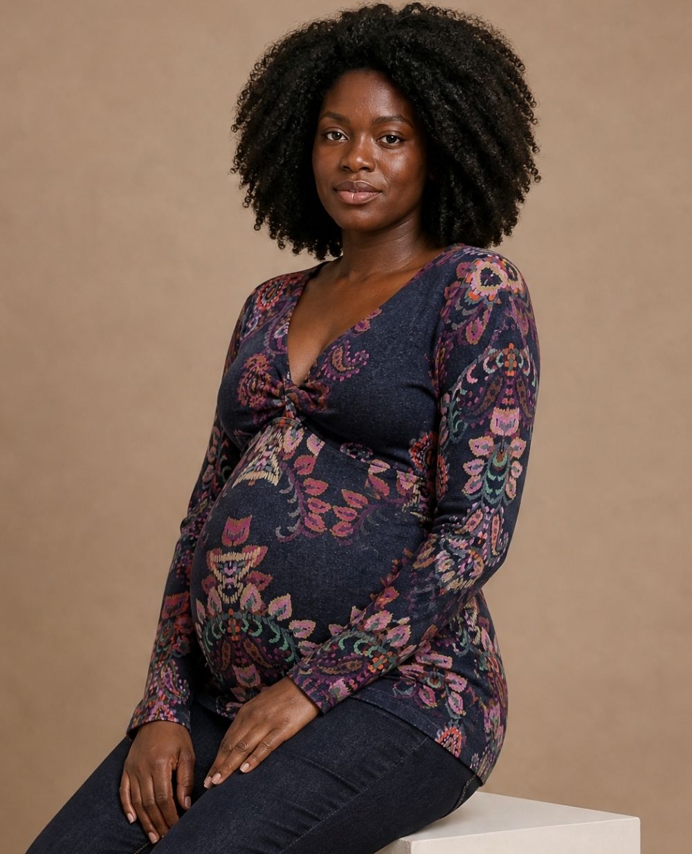 Tina Maternity and Nursing Top - Multicolour