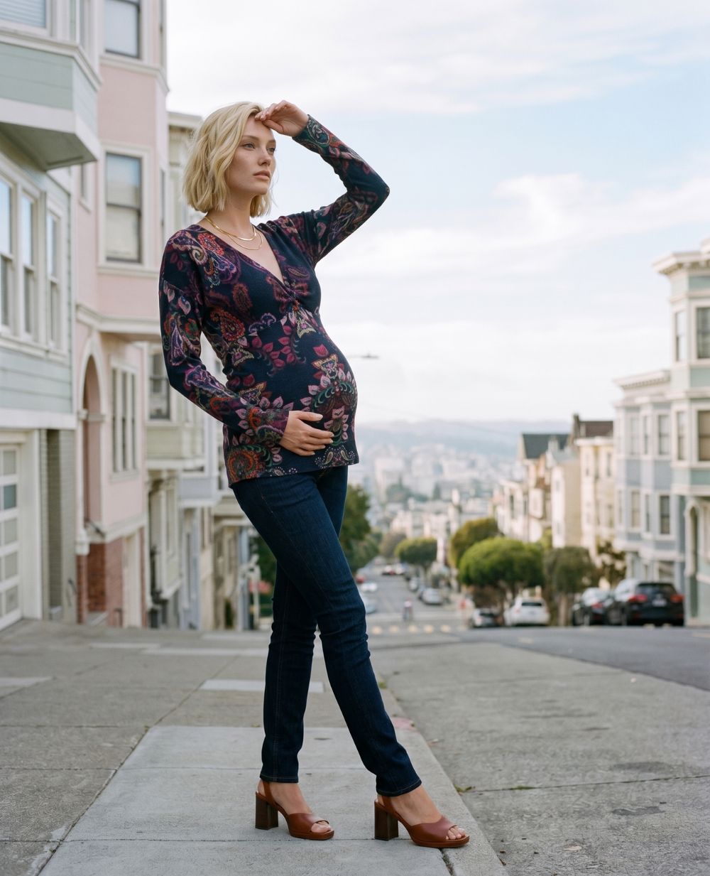 Tina Maternity and Nursing Top - Multicolour