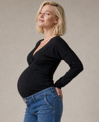 Tina Maternity and Nursing Top - Black