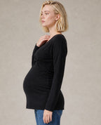 Tina Maternity and Nursing Top - Black