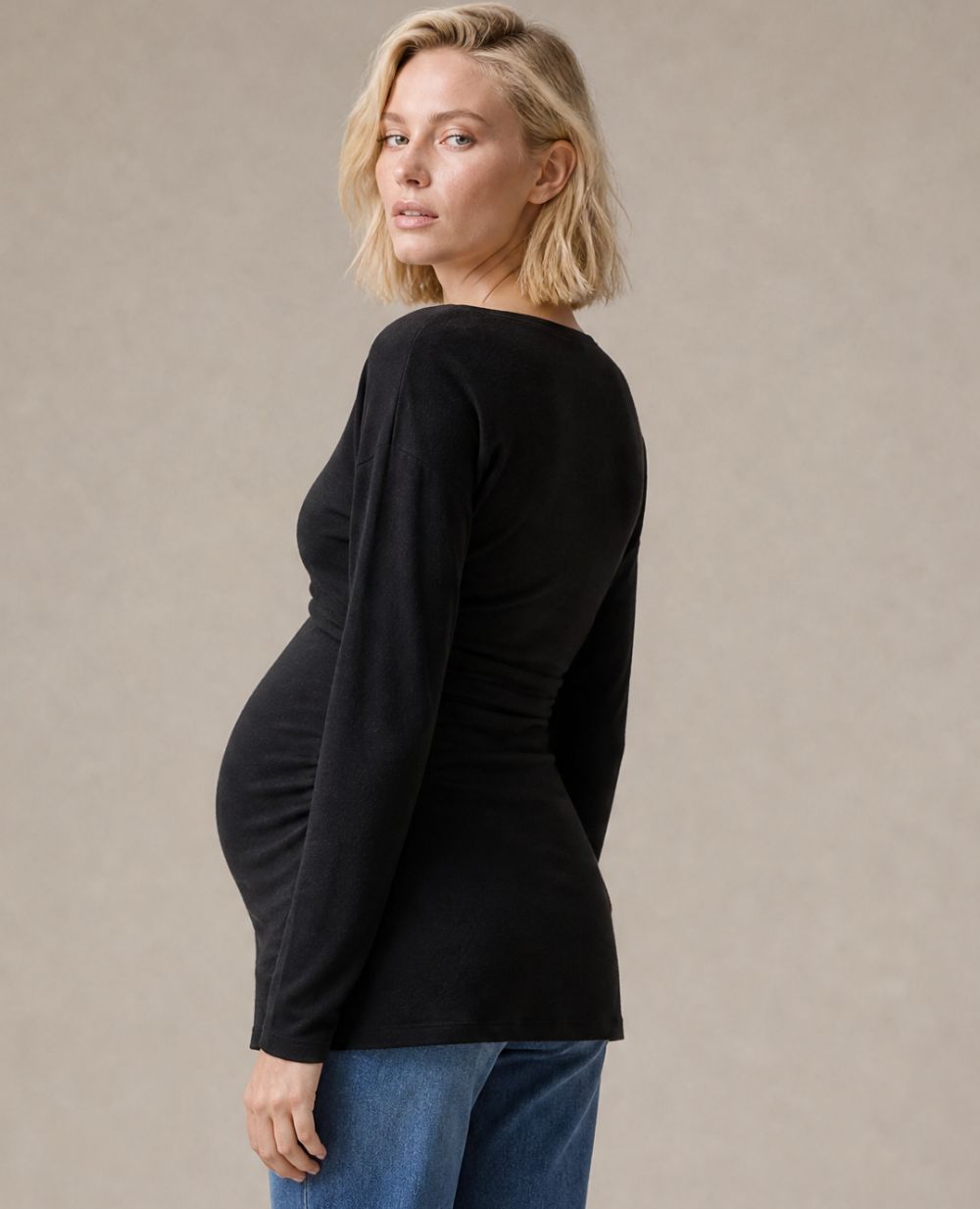 Tina Maternity and Nursing Top - Black