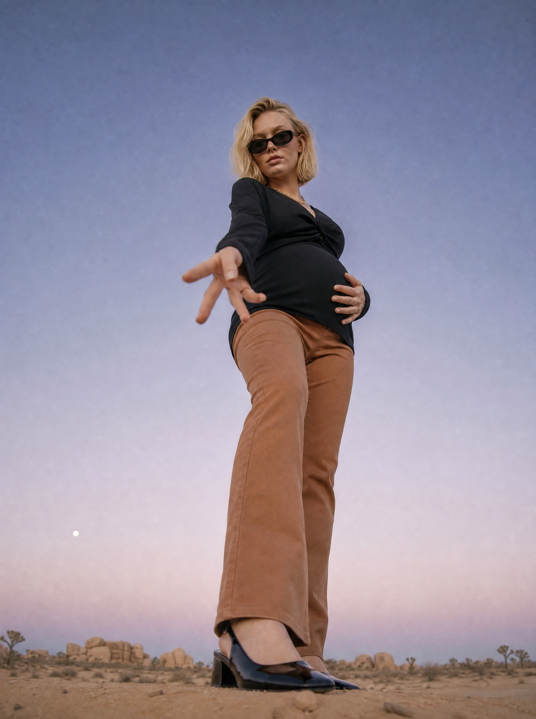 Pantaloni premaman Isae - Camel
