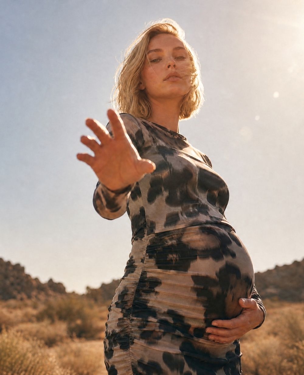 Vanessa Maternity and Nursing Dress - Beige