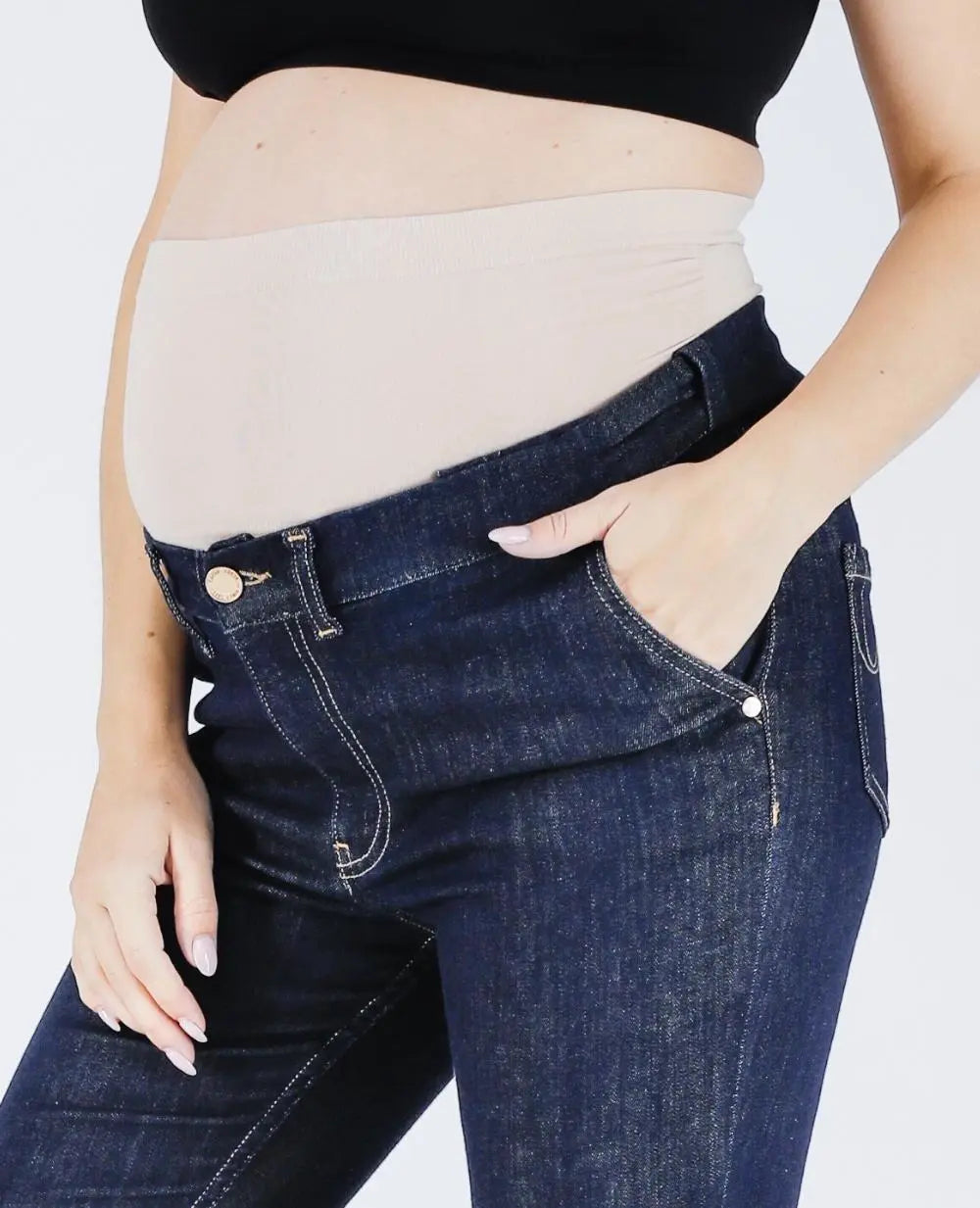 #couleur_beige Bandeau de grossesse sans couture belt beige, cache cœur